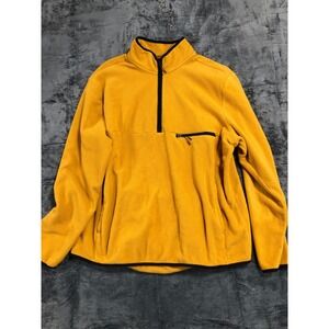 Goodfellow & Co Mens XXL Mustard Yellow Quarter Zip Fleece Pullover Jacket